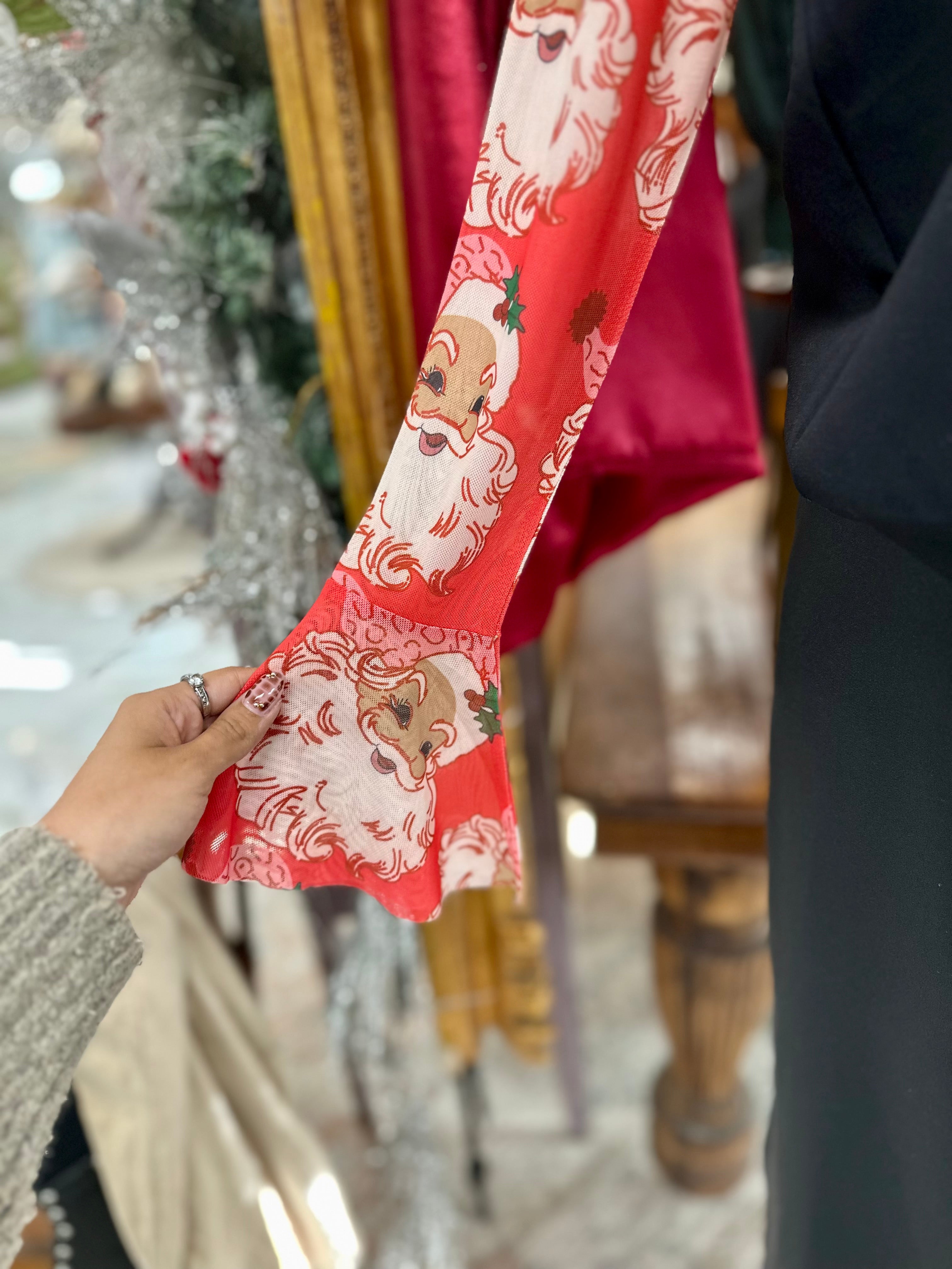 Vintage Santa Mesh Top