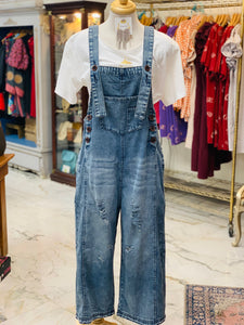 Washed Denim Overalls