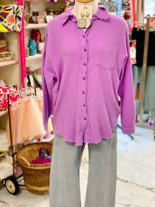 Oversized Gauze  Lavender Top