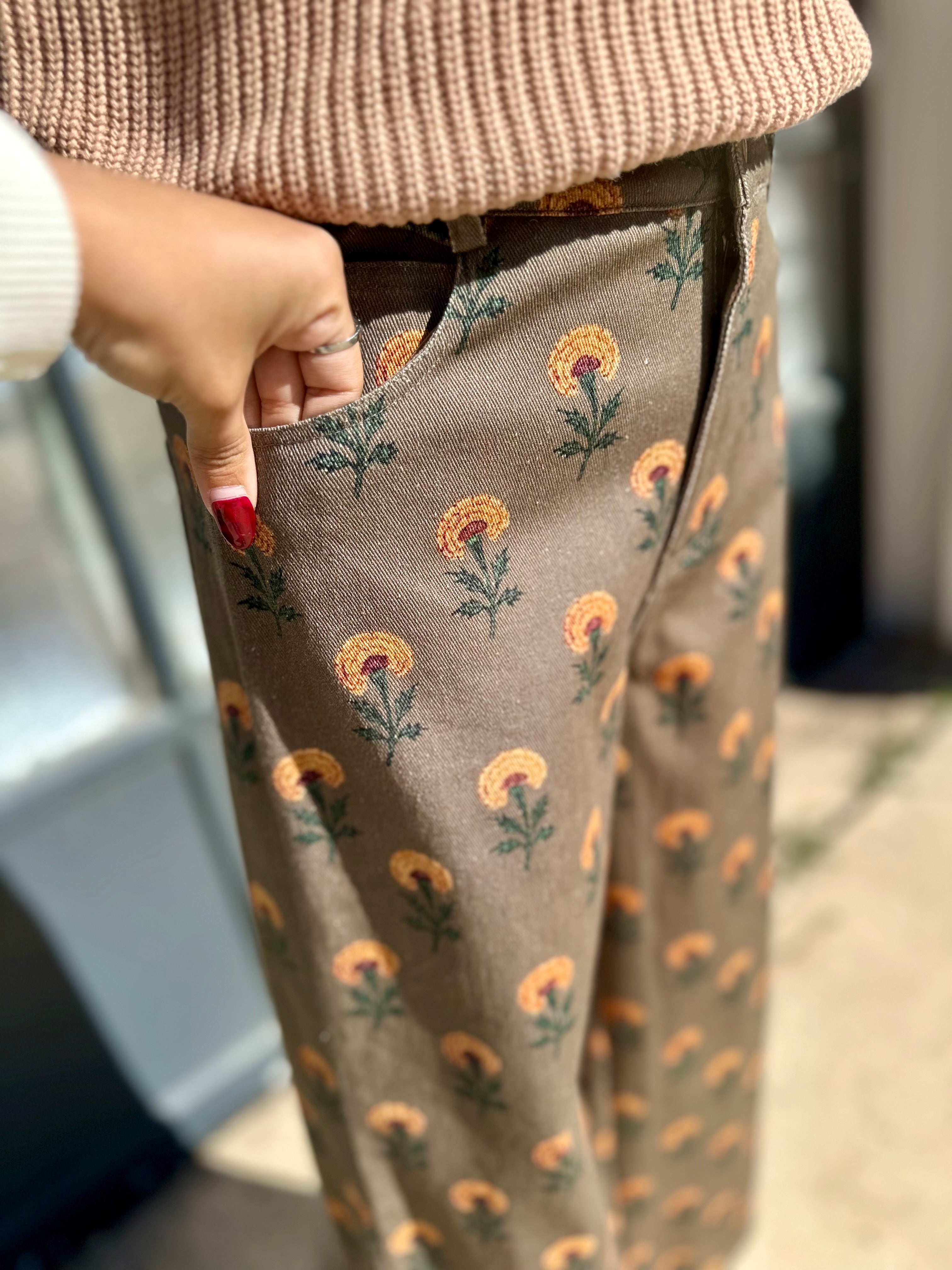 Botanical Print Pants