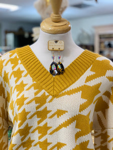 Golden Houndstooth Sweater