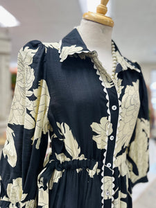 Floral Black Dress