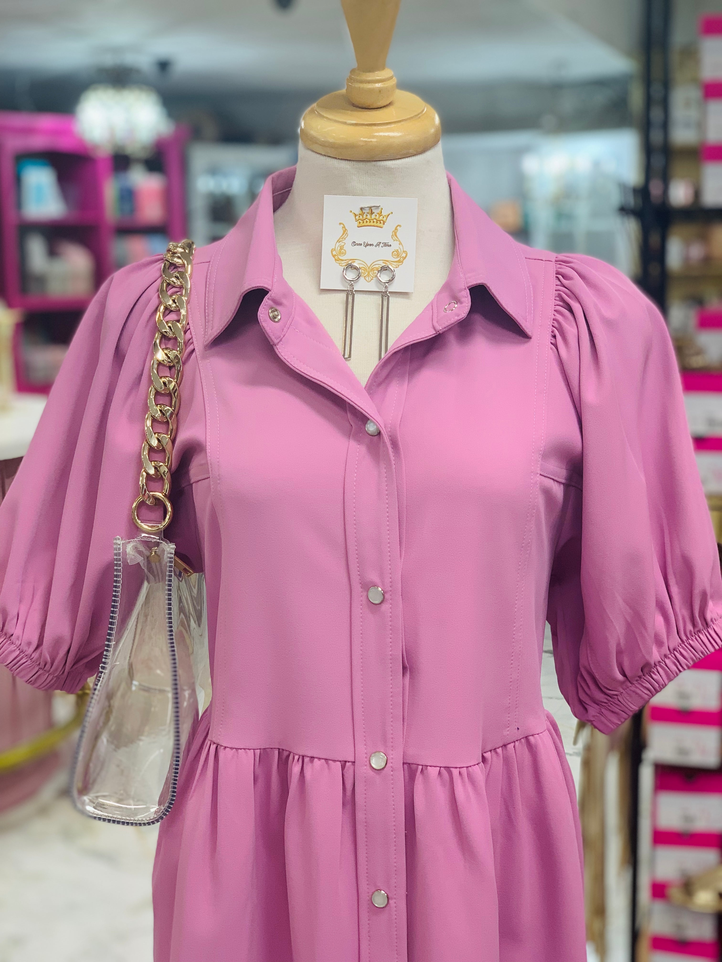 Donna Pink Collared Dress