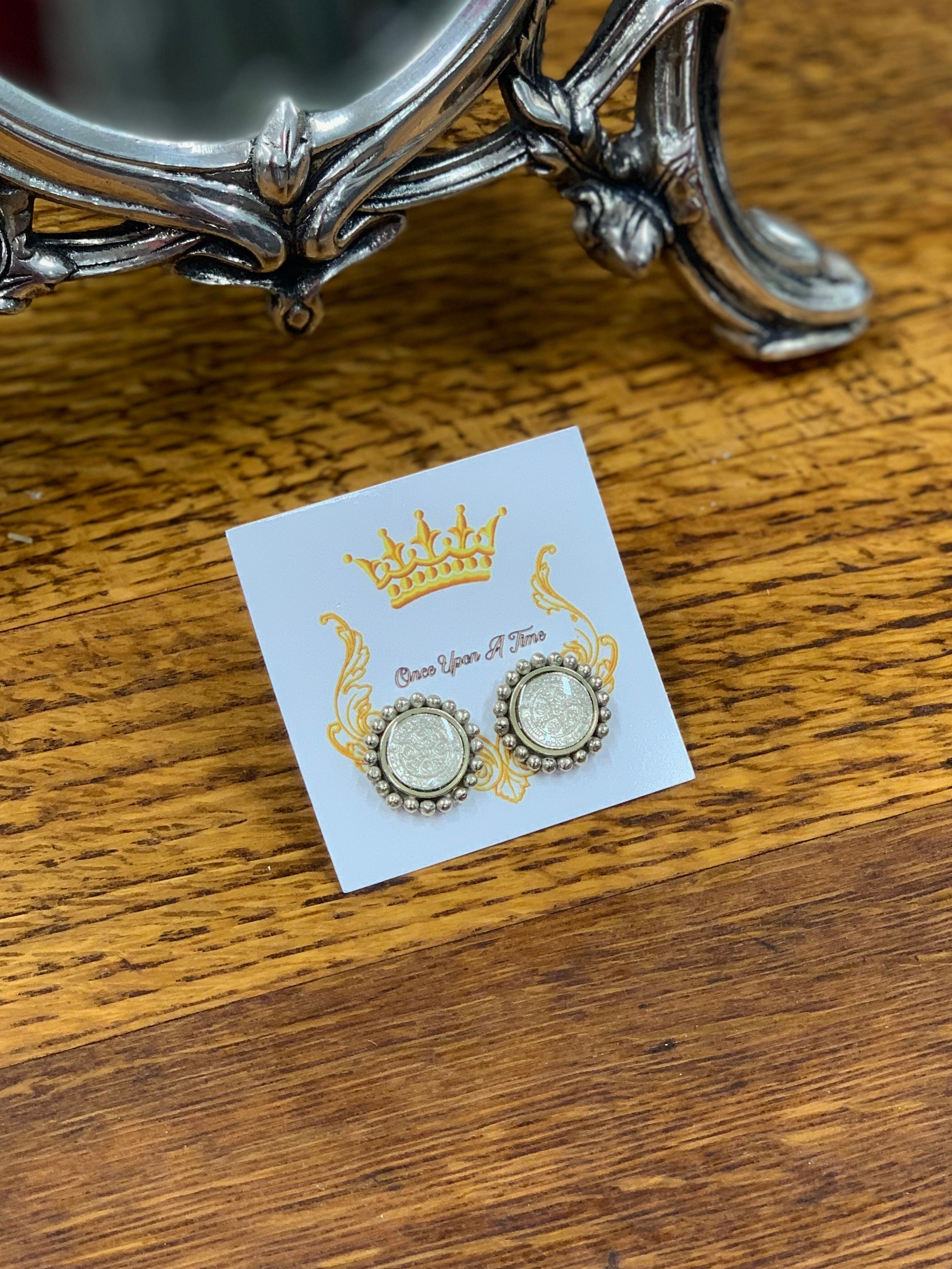 St. Benedict Clear Post Earrings