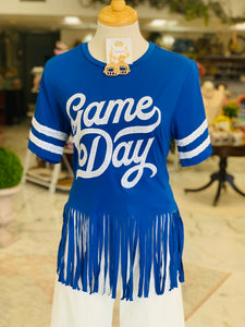 Game Day Half Sleeve Blue Top