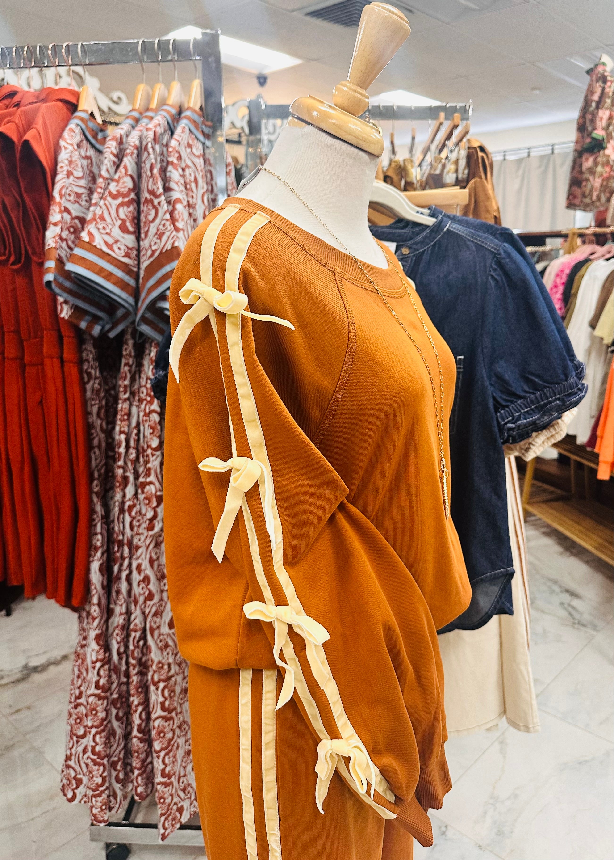 Georgette Caramel Top