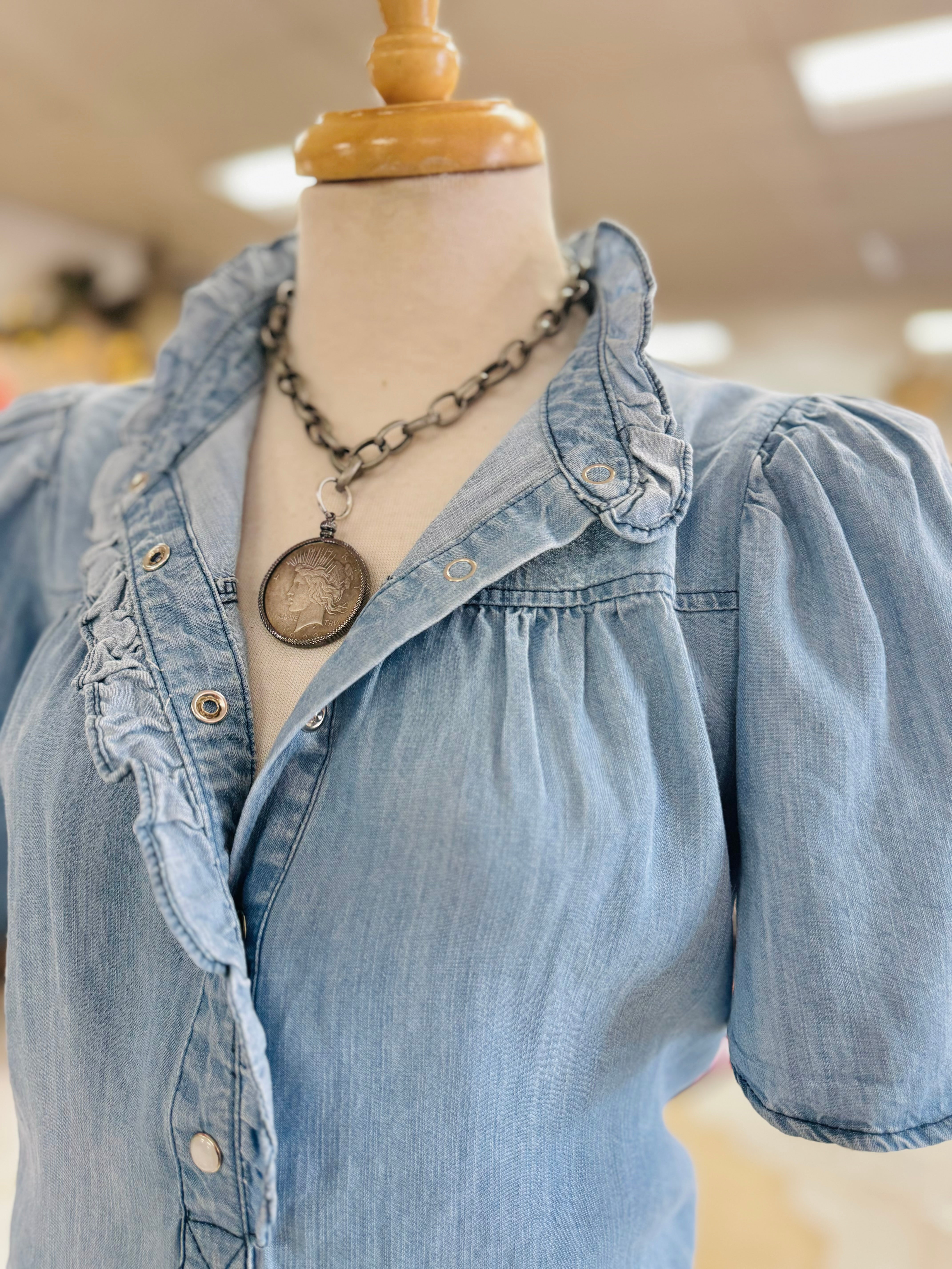 Luna Chambray Denim Top