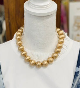 Large Gold Brushed Necklace