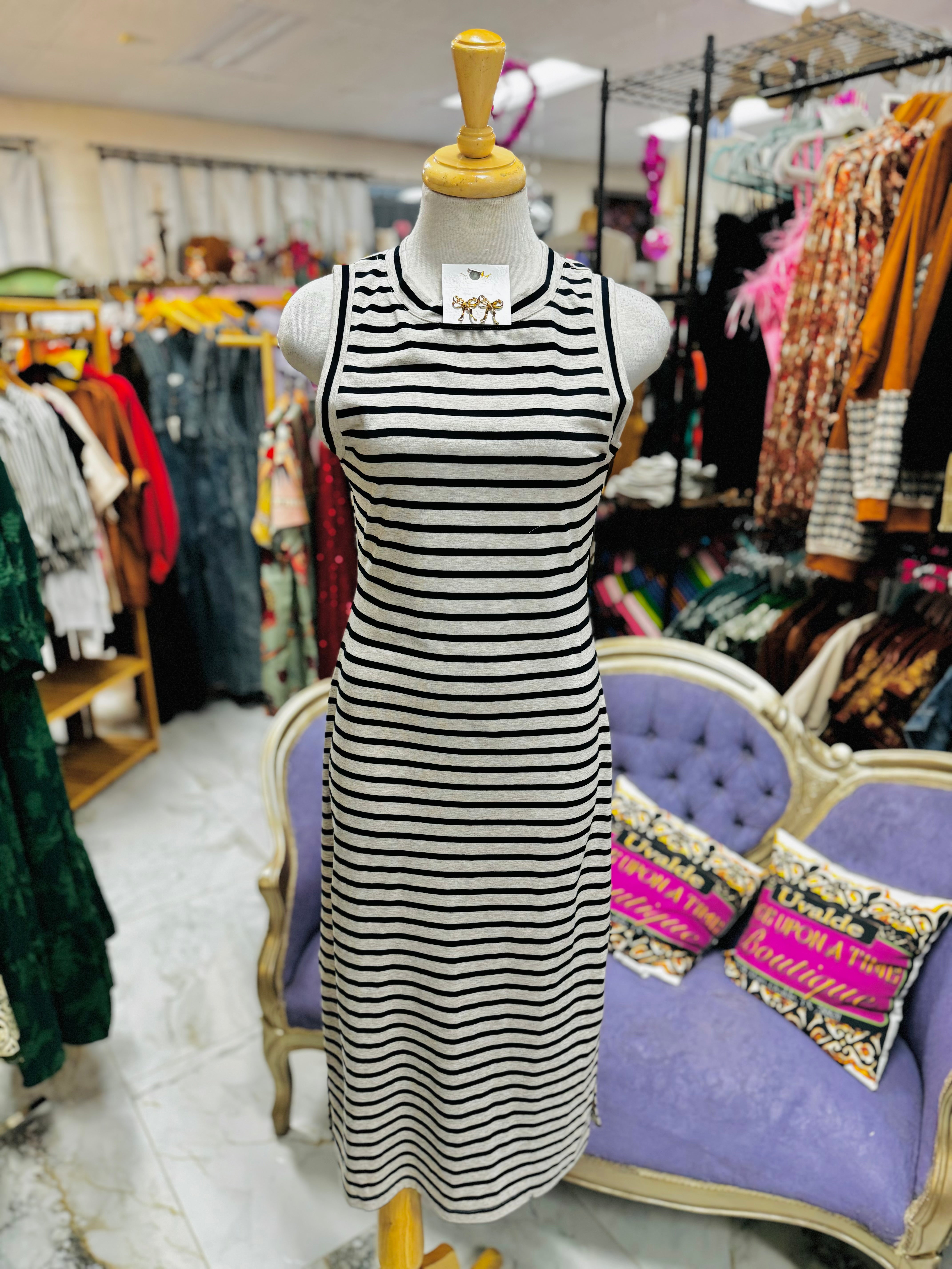 Finlee Oatmeal Striped Dress