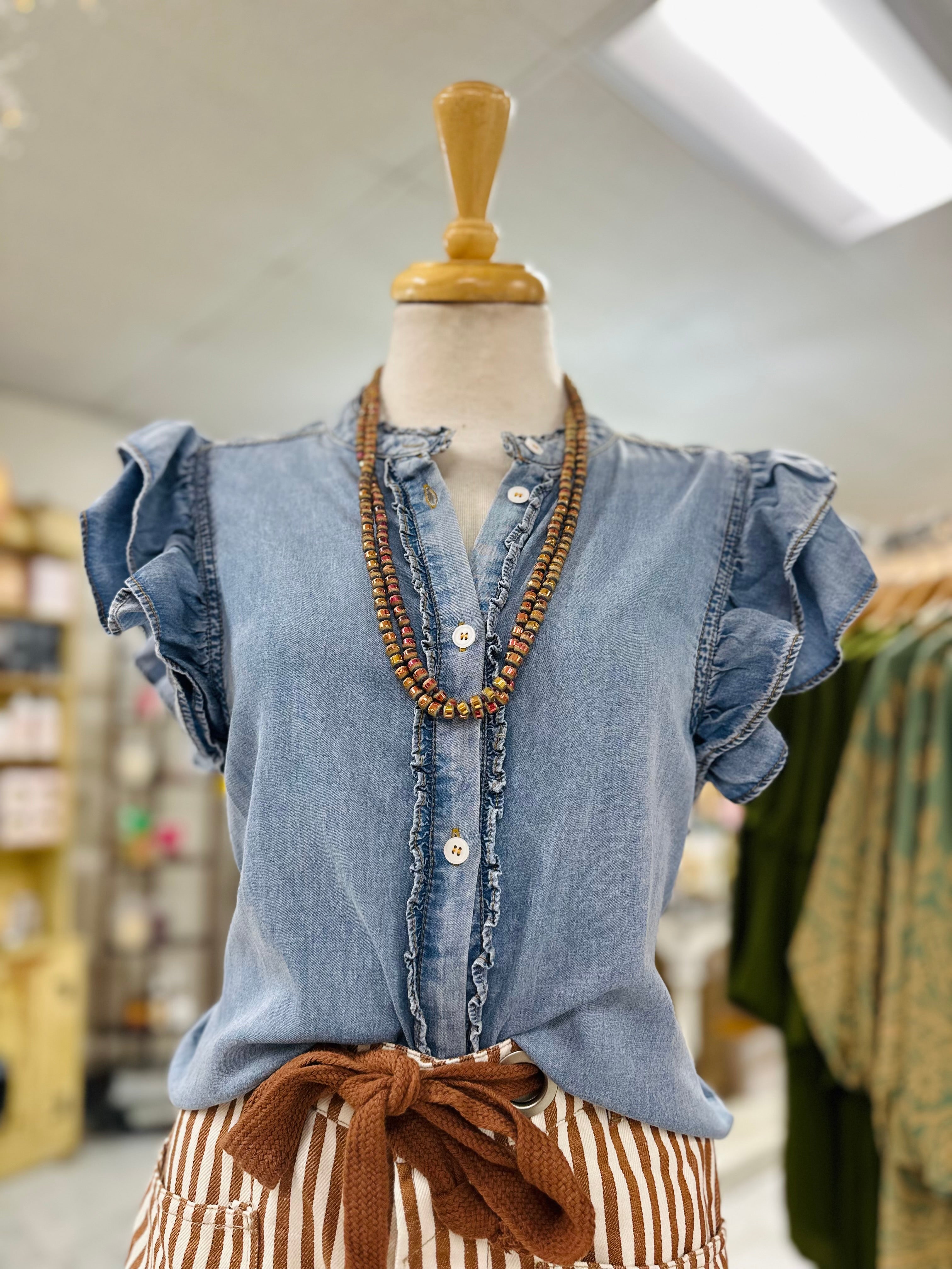 Mamie Denim Top