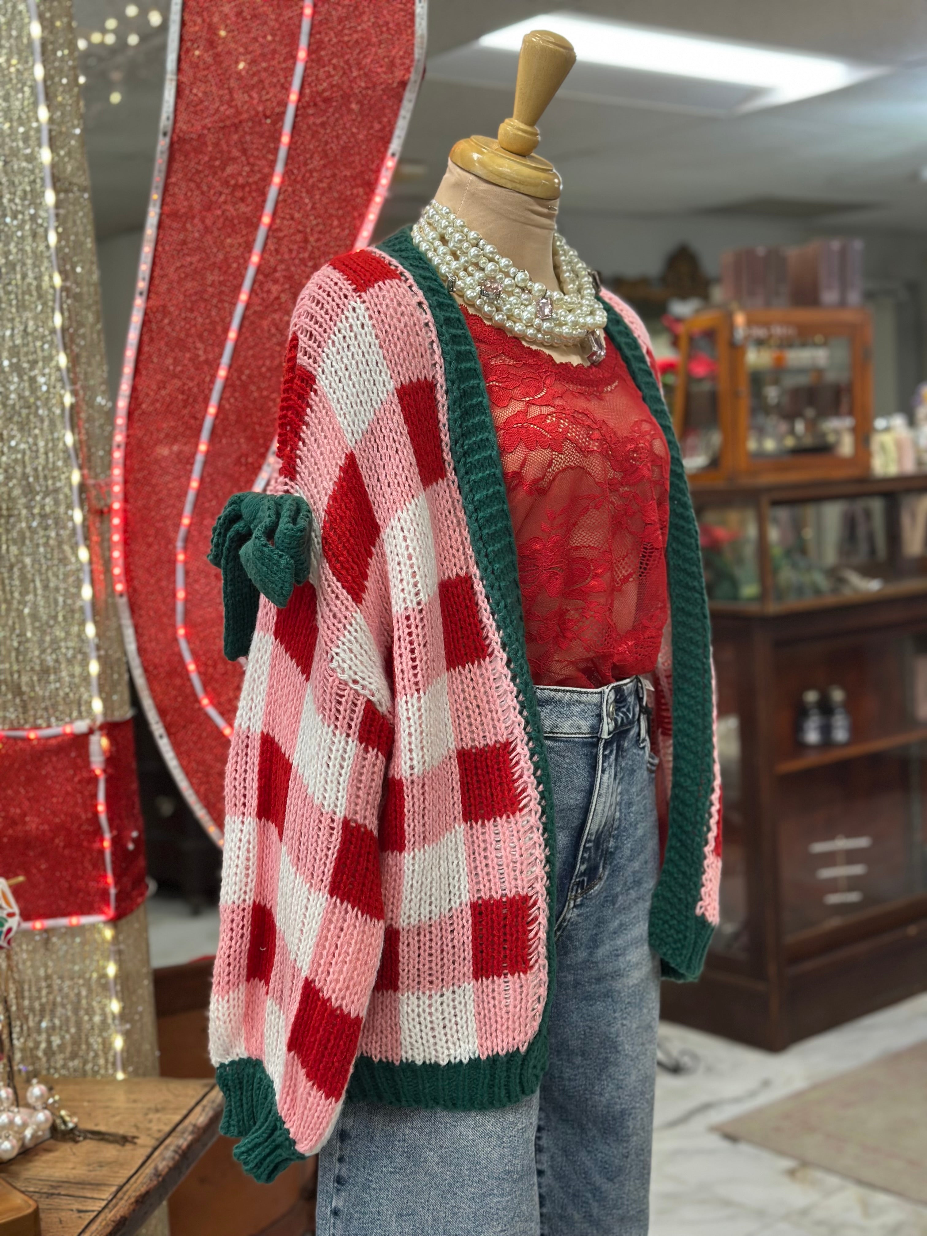 Candy Cane Ribbon Sweater