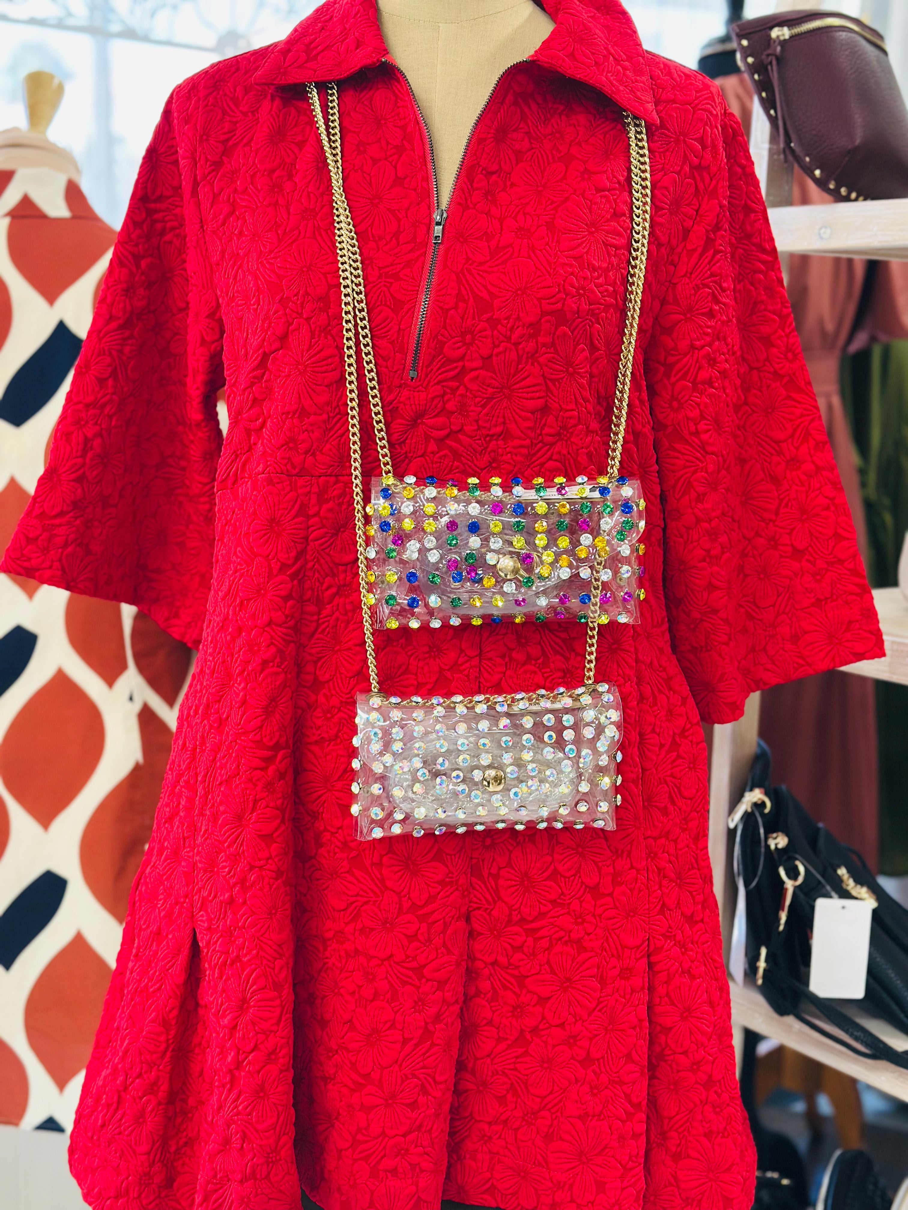 Rhinestone Crossbody Belt Bag