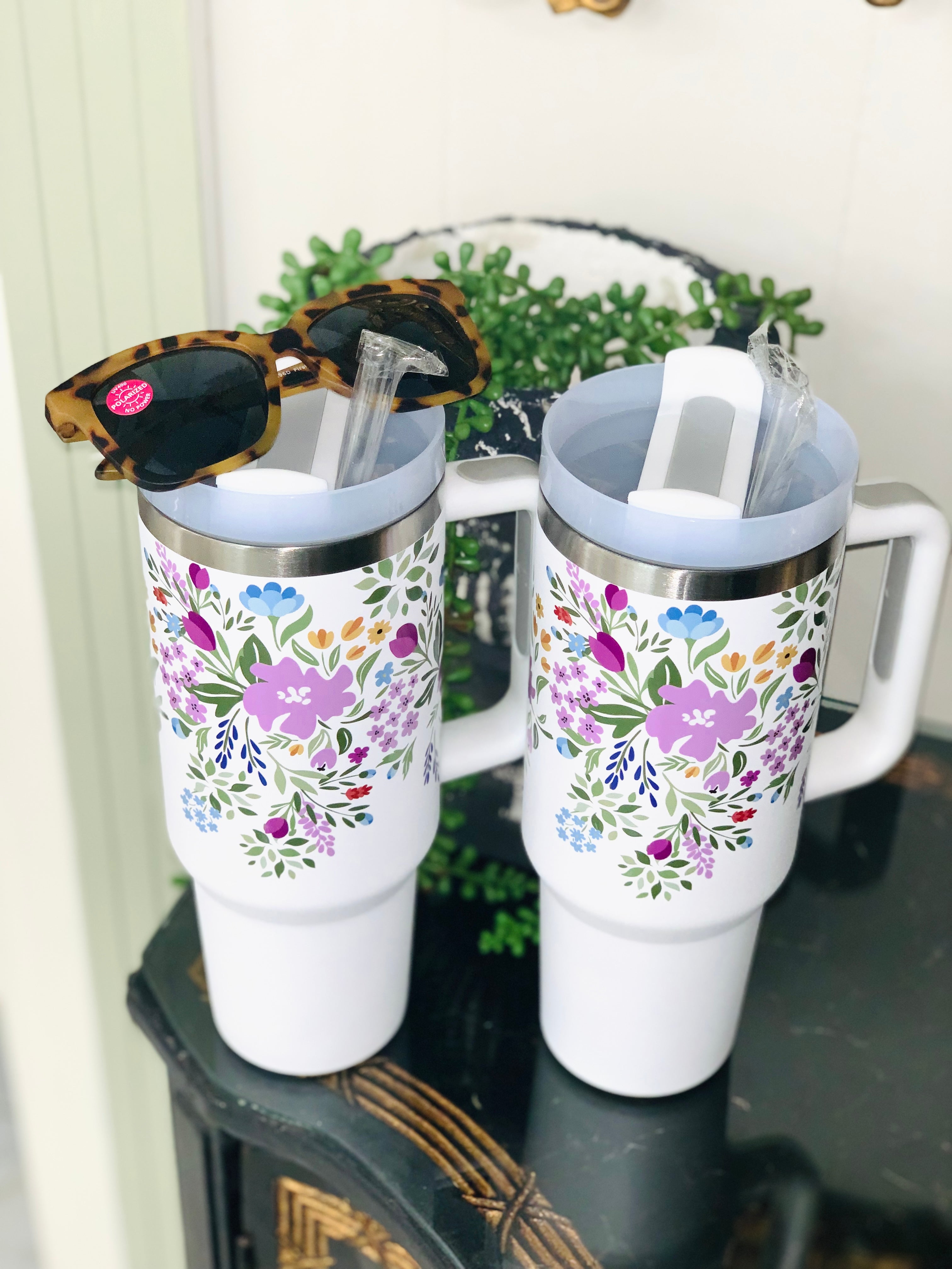 40oz STAINLESS STEEL TUMBLER FLOWER