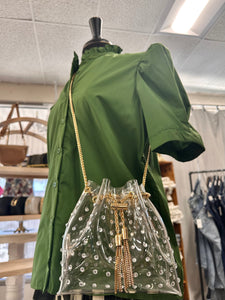 Clear Studded Bucket Bag