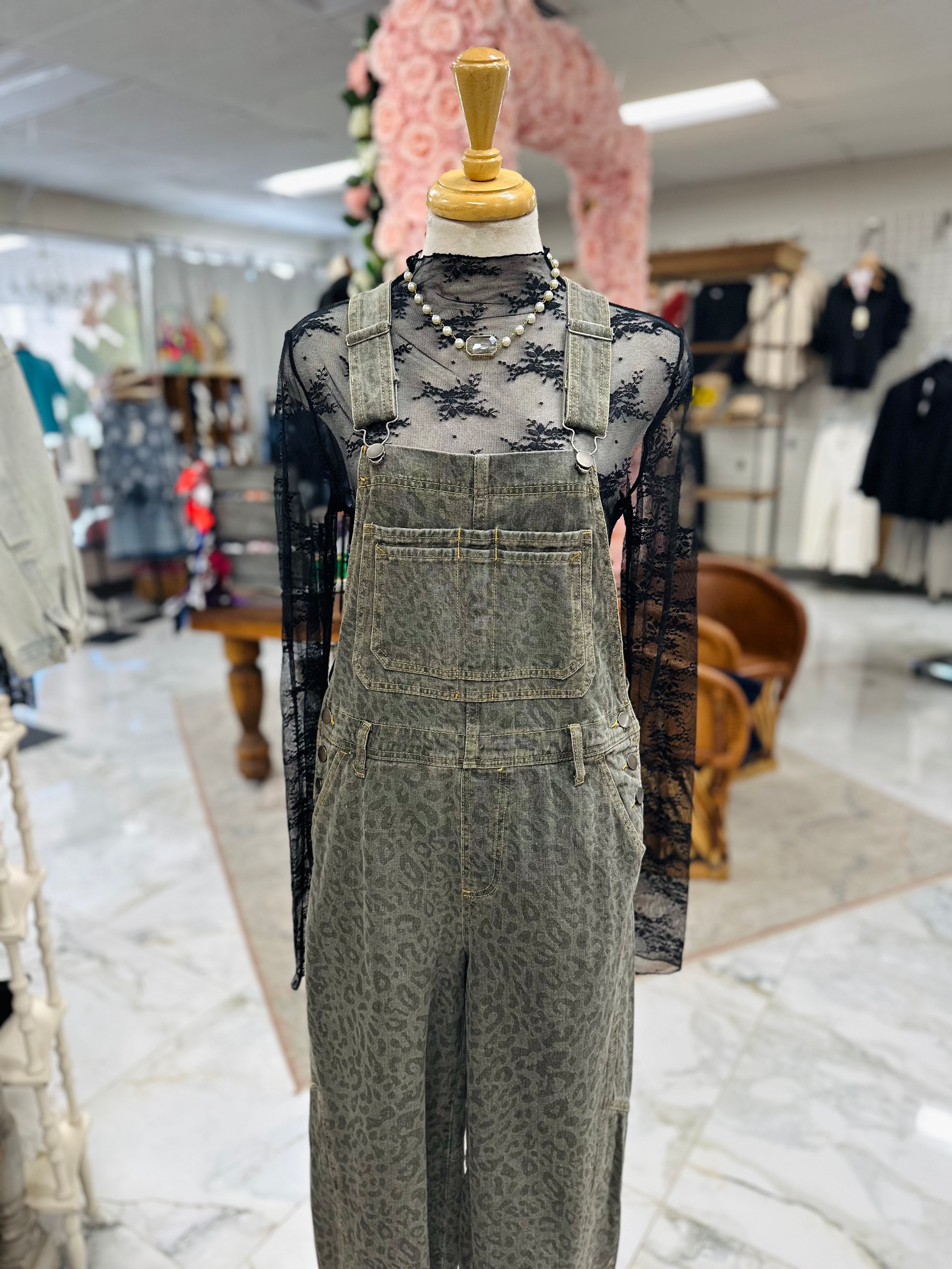 Animal Print Overalls
