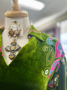 Green Velvet Dress