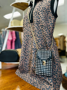 Clear Embellished Phone Bag