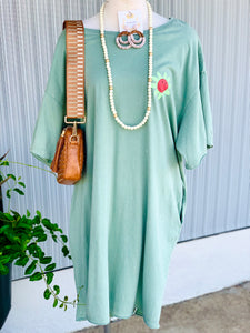 Sage Floral Tunic Dress