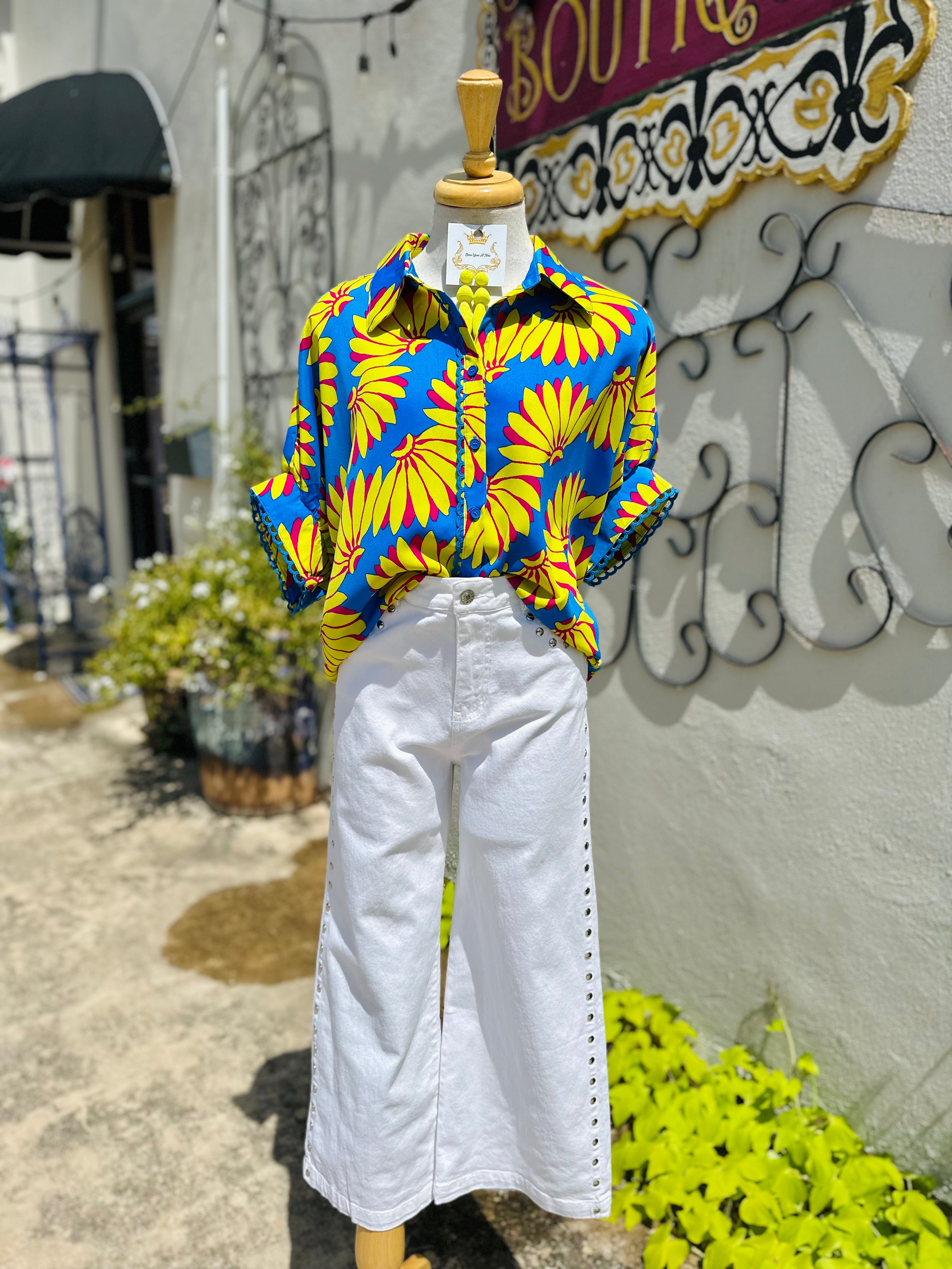 Kylie Banana Blue Print