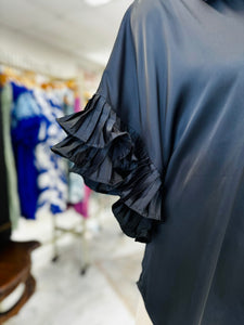 Helena Black Satin Top