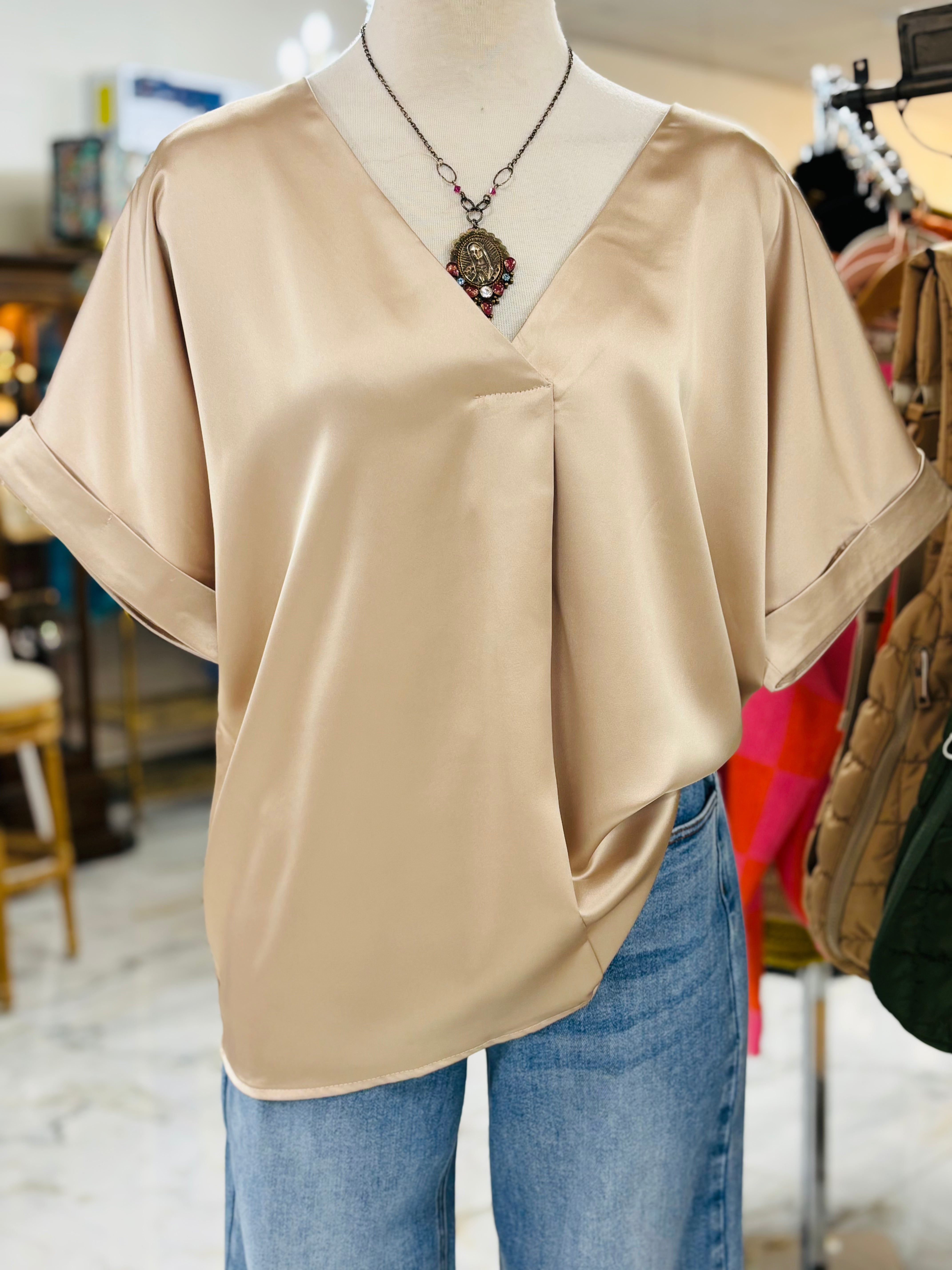 Womens Mayeli Taupe Top