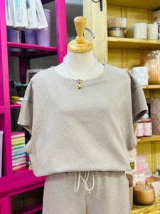 Curvy Oatmeal Textured Top