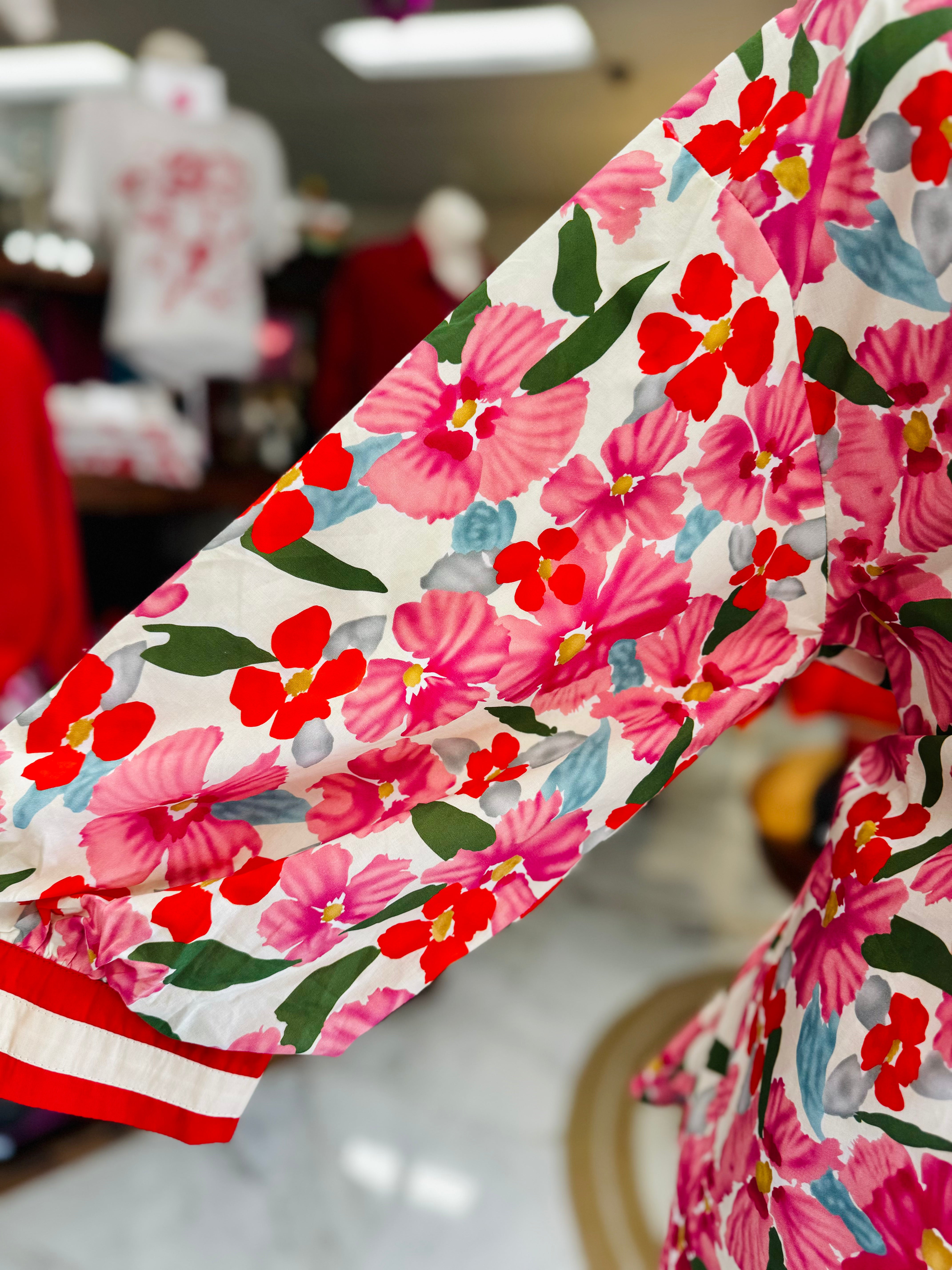 Marla Red Floral Top