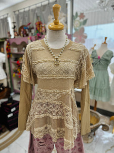 Mila Sand Lace Top
