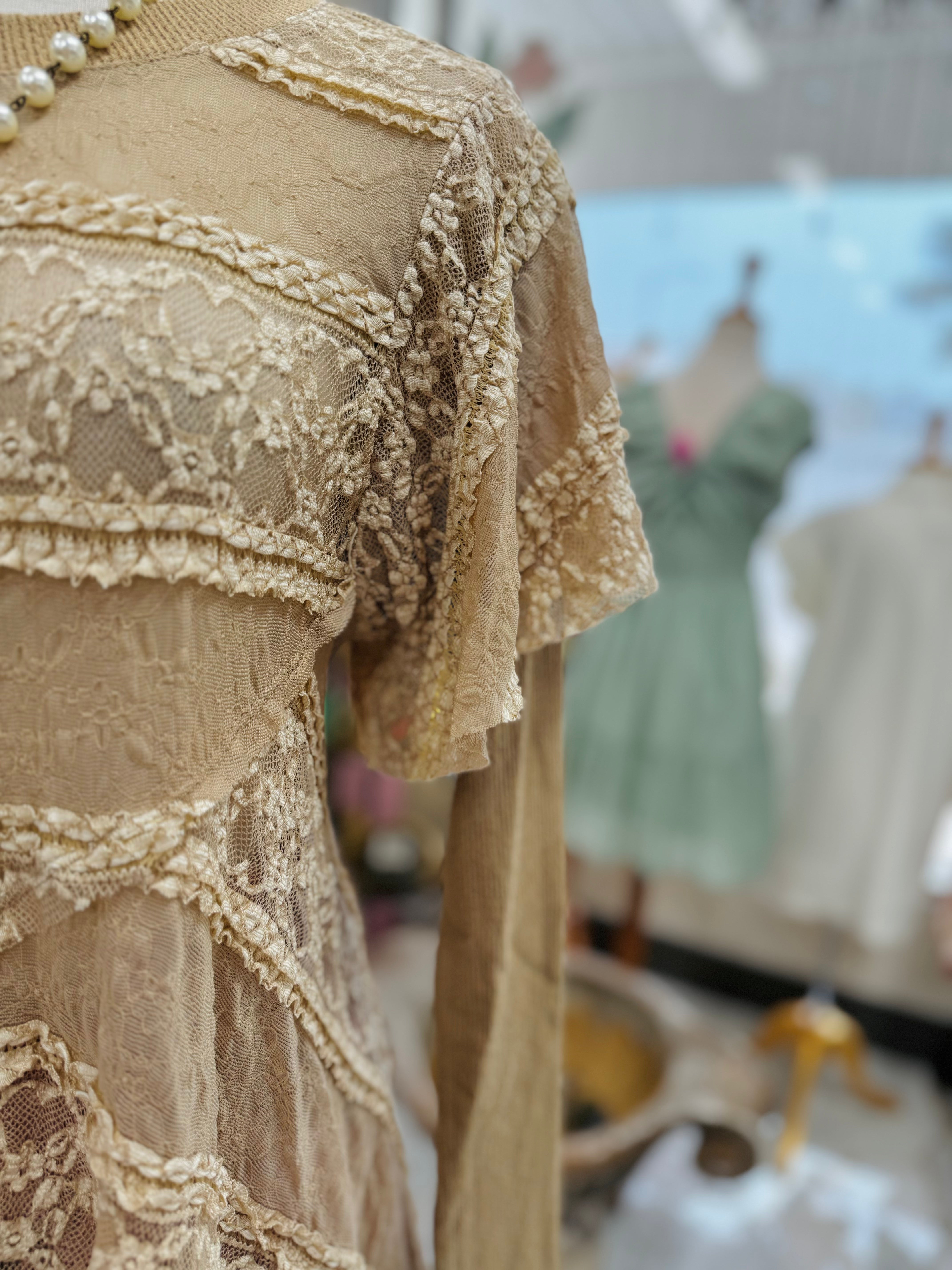 Mila Sand Lace Top