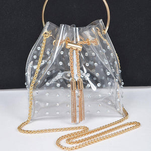 Clear Studded Bucket Bag