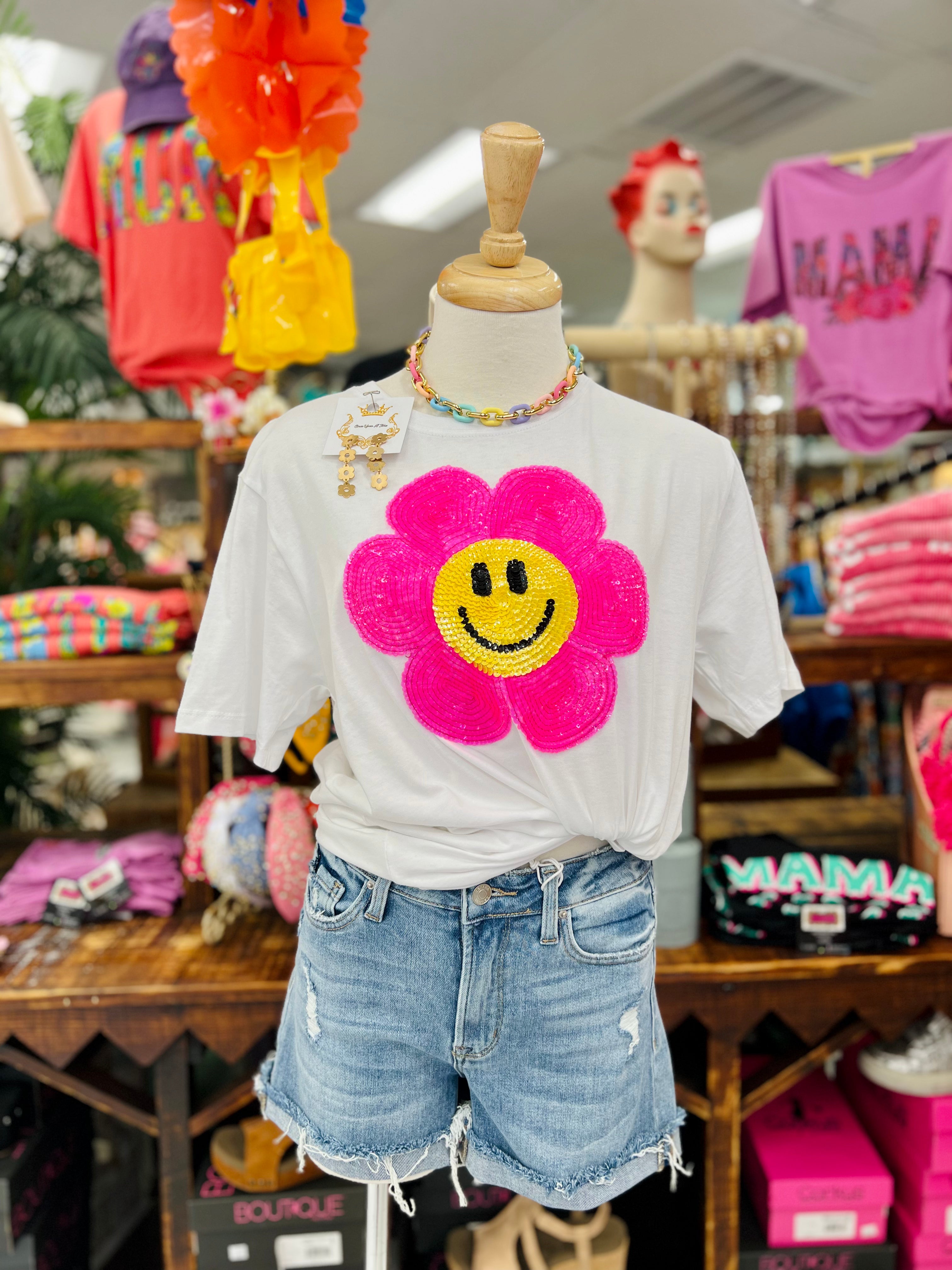 Pink Smiley T Shirt