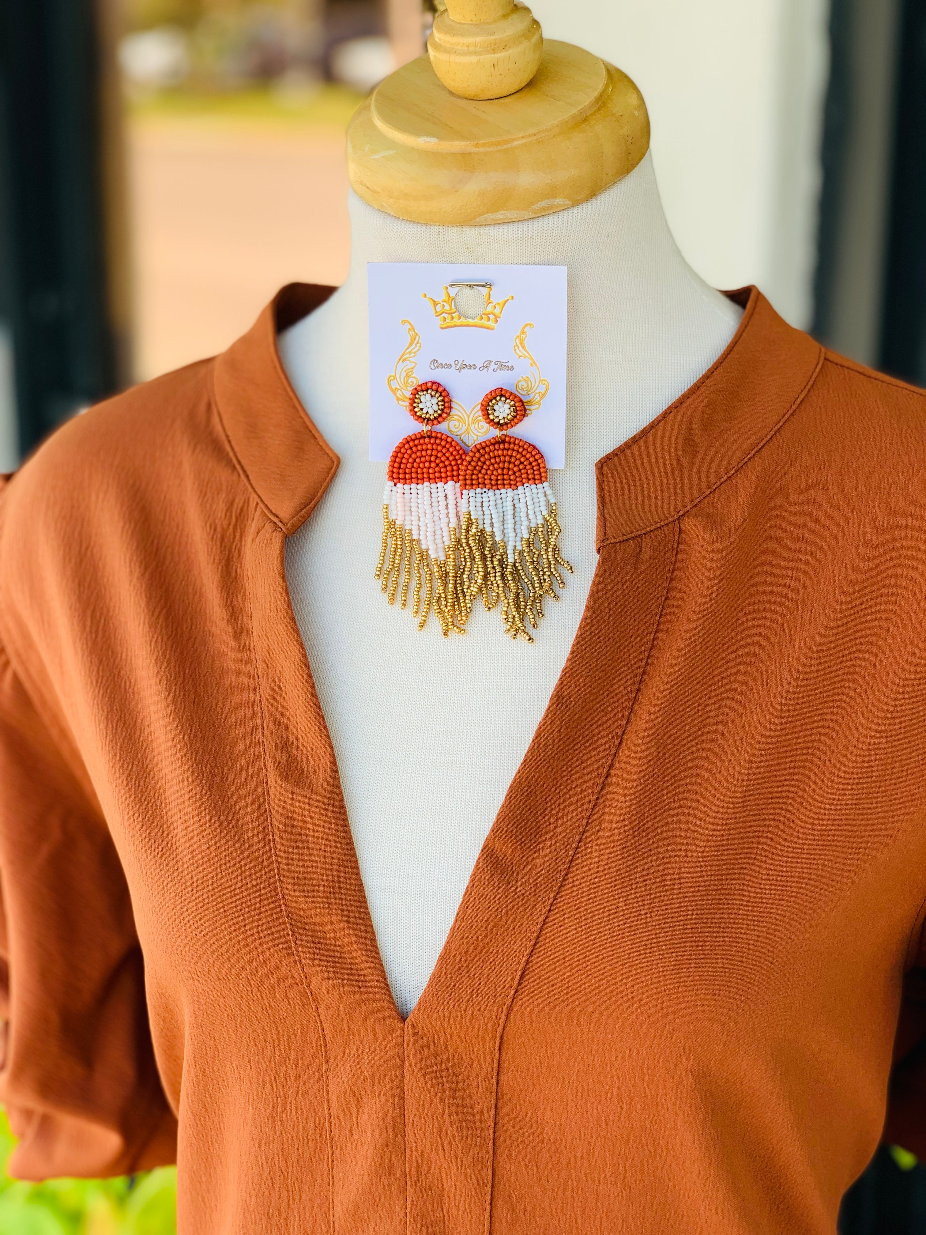 Women's Cognac Tiered Dress