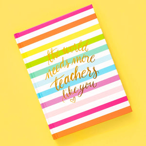 Notebook - Teacher Appreciation - Rainbow Stripes