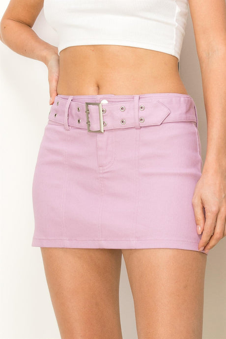 Button Flare Lavender Skirt