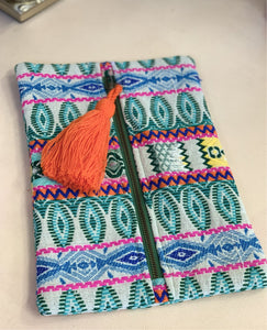 Woven Print Makeup Bag