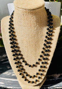 Black Multi Bead Strand