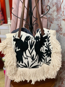 Fernanda Fringe Black Bag