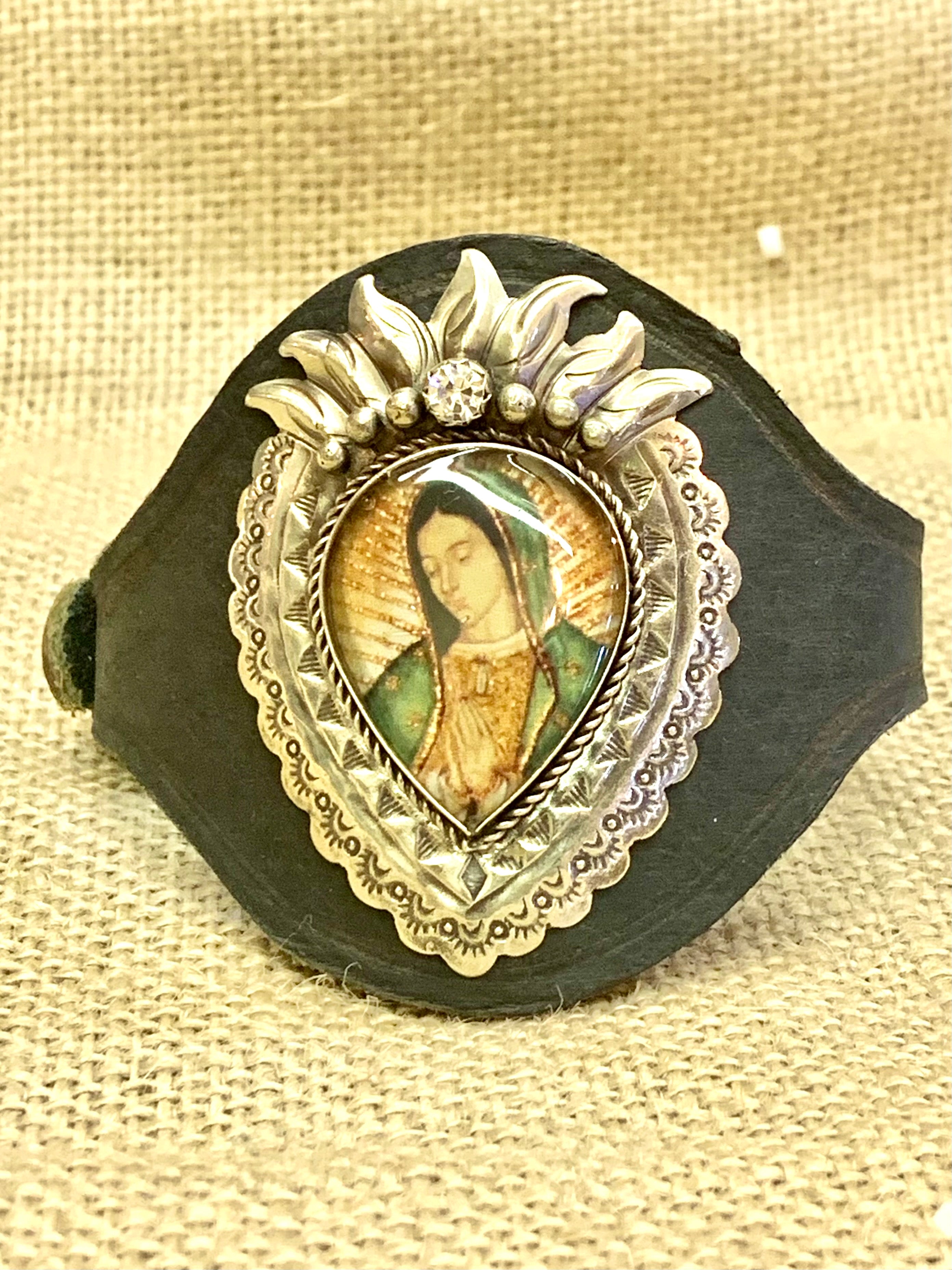 Lady Guadalupe Leather Cuff