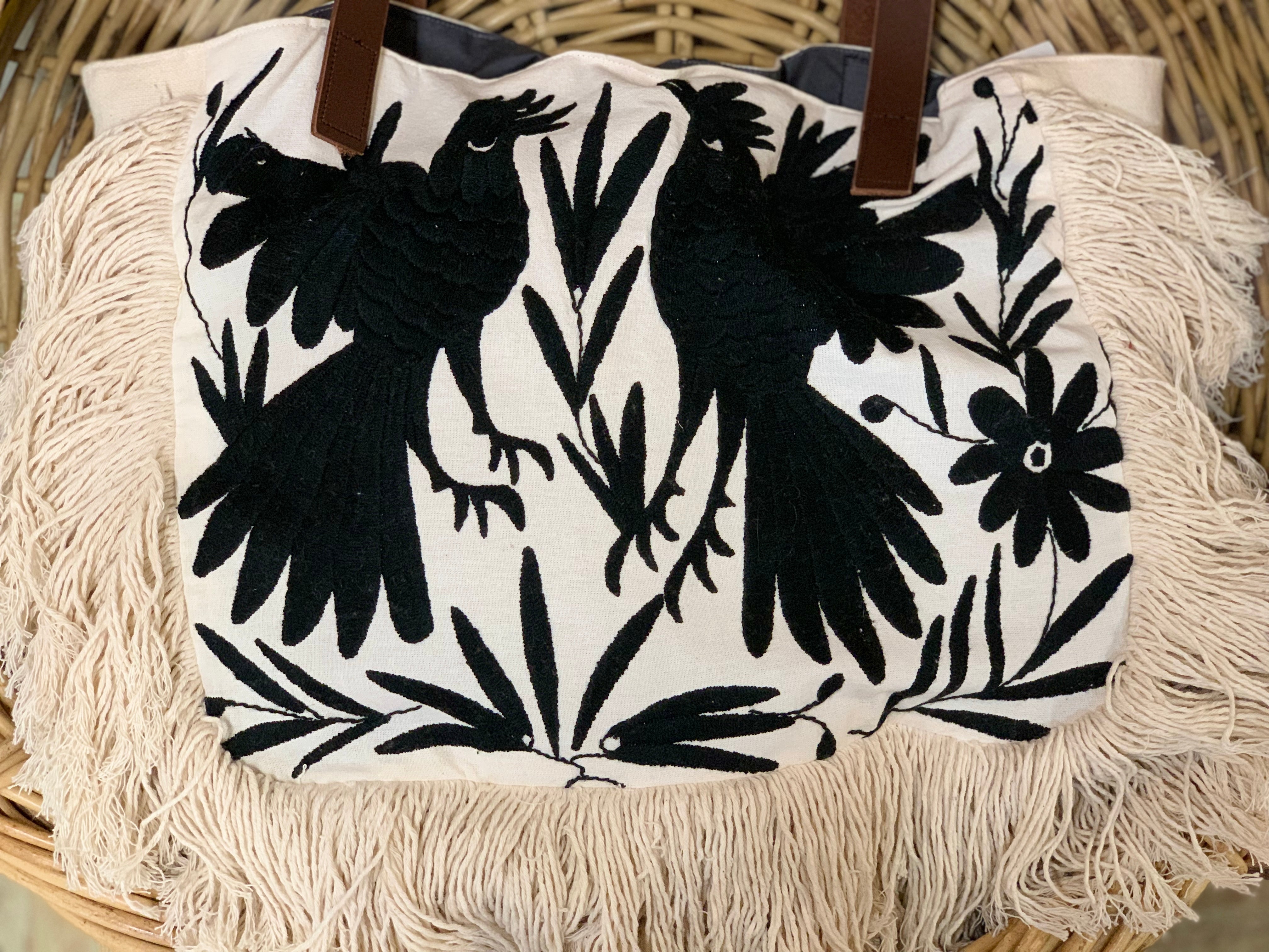 Fernanda Fringe Black Bag