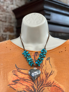 Amor Turquoise Tin Necklace