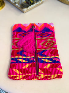 Woven Print Makeup Bag